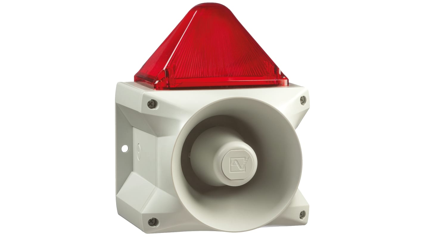 Pfannenberg PA X 20-15 Series Red Sounder Beacon, 24 V dc, Base Mount, 110dB at 1 Metre