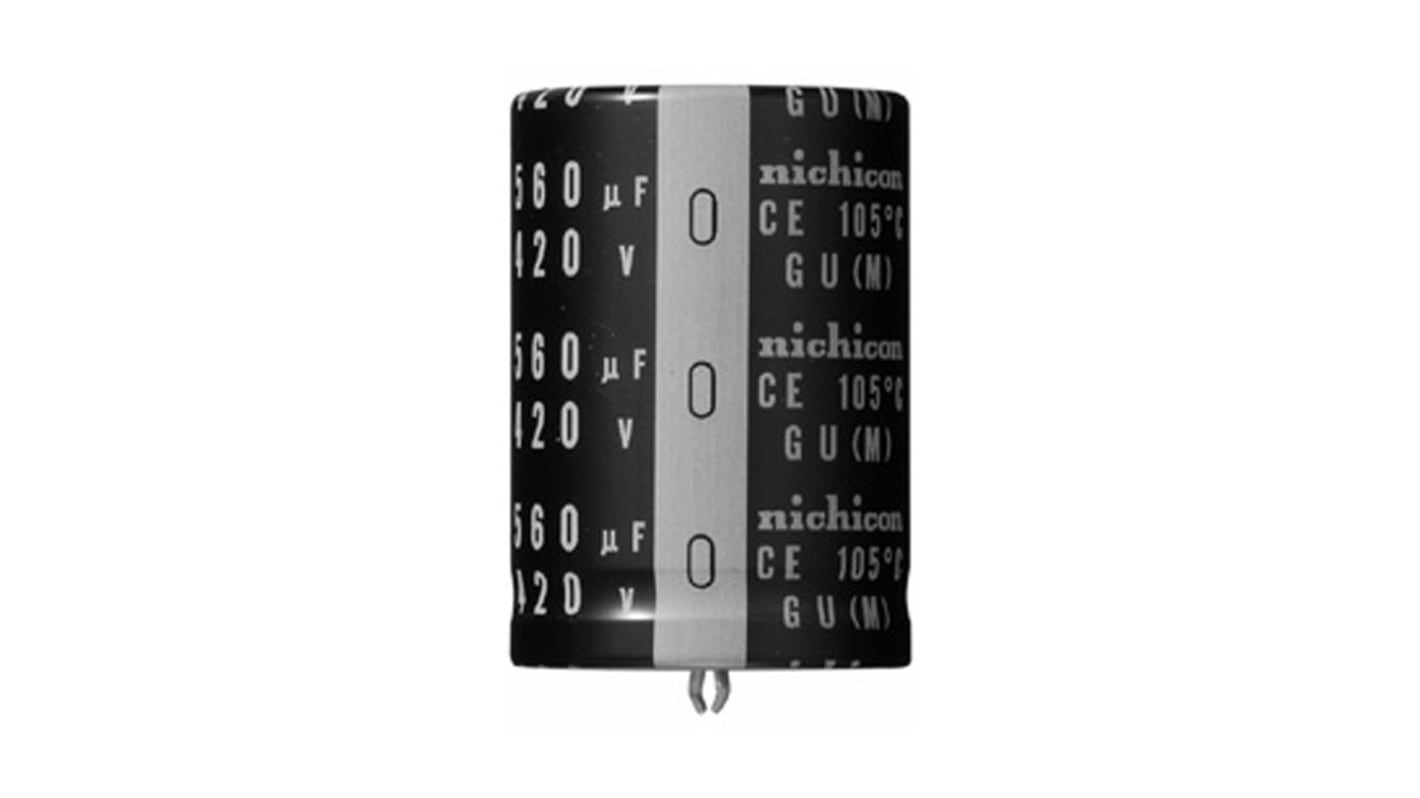 Nichicon GU Snap-In Aluminium-Elektrolyt Kondensator 6800μF ±20% / 63V dc, Ø 35mm x 40mm, bis 105°C