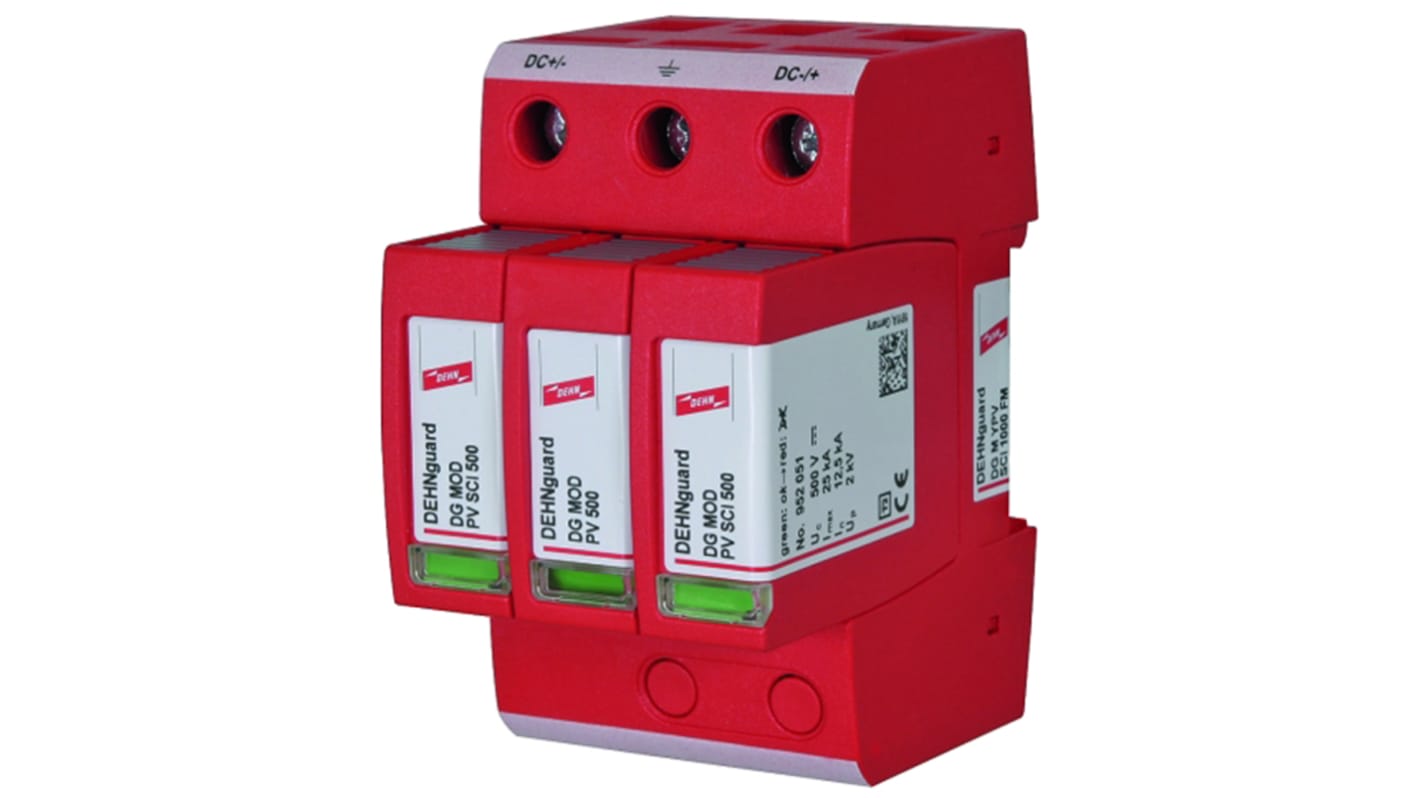 Dehn, DG Modular Surge Protector 1000 V Maximum Voltage Rating 25kA Maximum Surge Current Type 2 Arrester