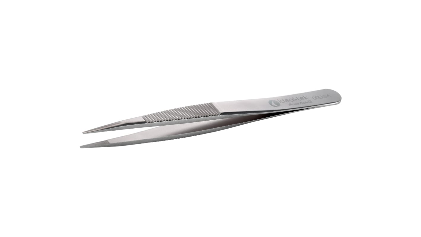 ideal-tek 120 mm, Stainless Steel, Serrated, Tweezers