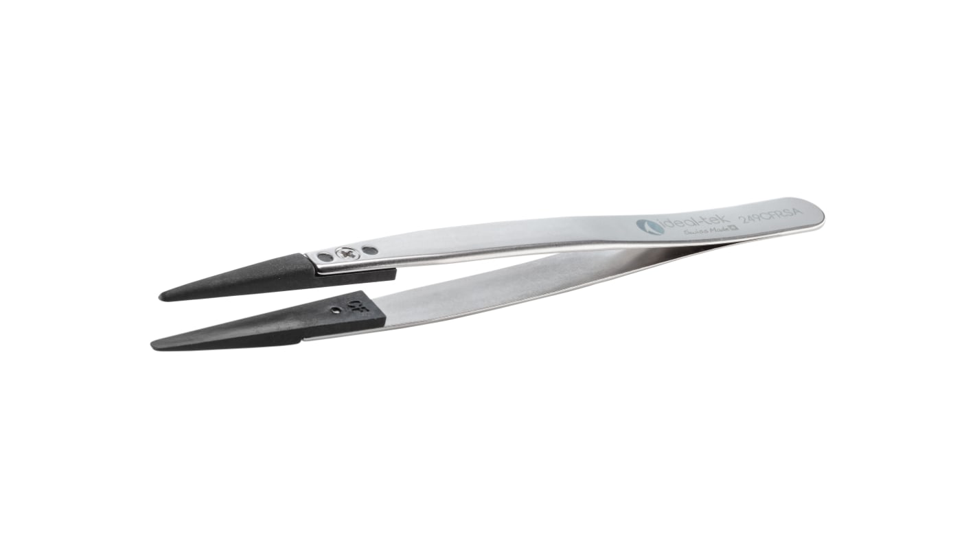 ideal-tek 130 mm, Strong; Rounded, ESD Tweezers
