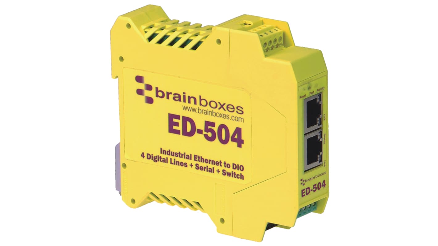 Brainboxes Ethernet-Switch, 2 x RJ45 für DIN-Schienen