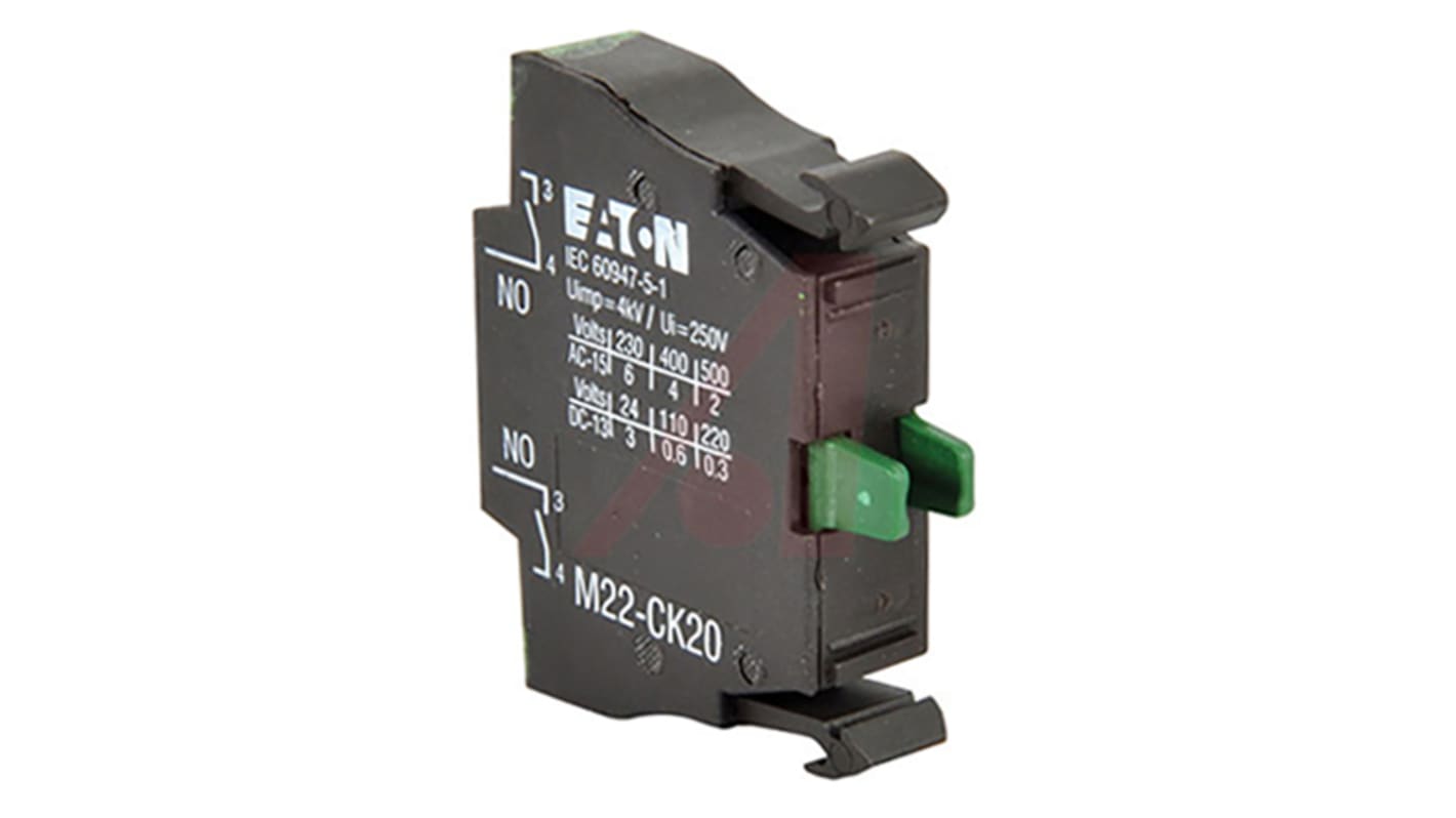 Eaton RMQ Titan M22 Series Contact Block for Use with NZM1, 220 V dc, 240V ac, 2NO