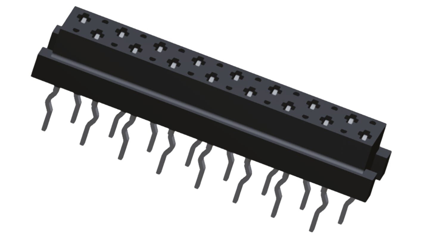 TE Connectivity Micro-MaTch Series Straight Through Hole Mount PCB Socket, 16-Contact, 2-Row, 1.27mm Pitch, Solder