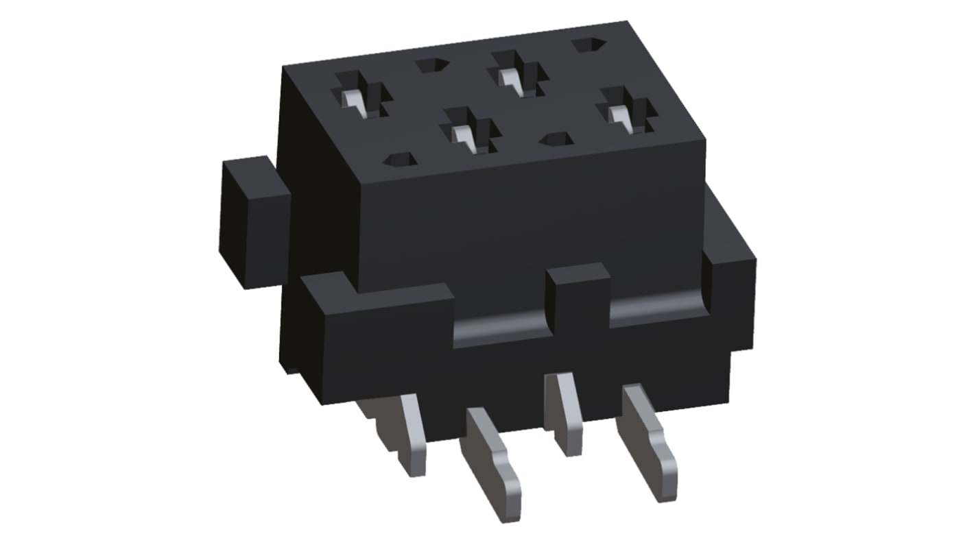 TE Connectivity Micro-MaTch Series Straight Surface Mount PCB Socket, 4-Contact, 2-Row, 1.27mm Pitch, Solder Termination