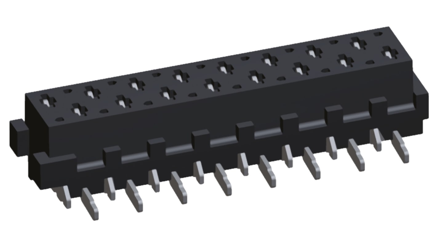 TE Connectivity Micro-MaTch Series Straight Surface Mount PCB Socket, 16-Contact, 2-Row, 1.27mm Pitch, Solder