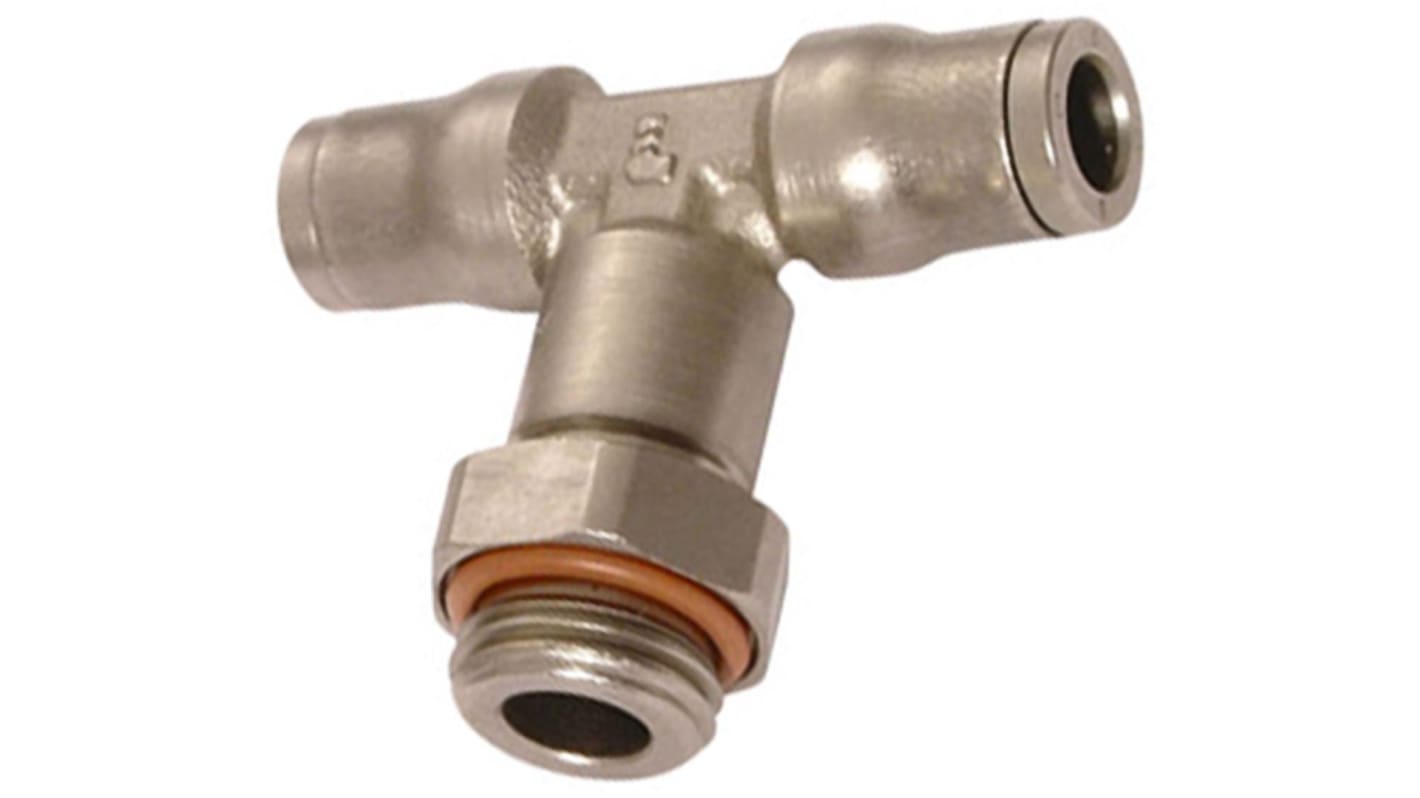 Legris LF3600 Series Tee Threaded Adaptor, Push In 6 mm to Push In 6 mm, Threaded-to-Tube Connection Style