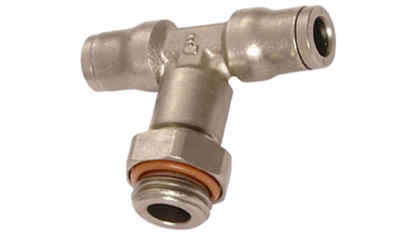 Legris LF3600 Series Tee Threaded Adaptor, Push In 8 mm to Push In 8 mm, Threaded-to-Tube Connection Style