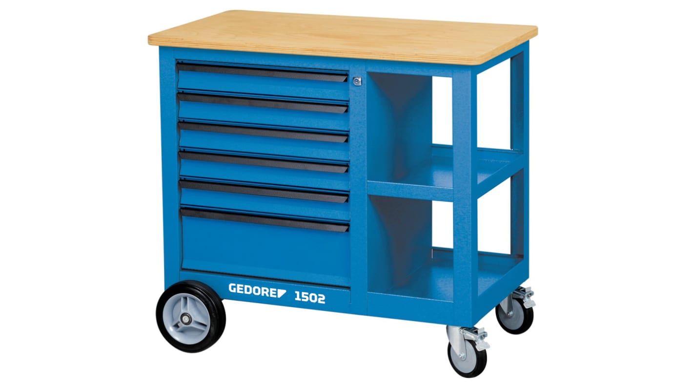 Gedore 1502 Portable Steel Workbench, 750 (Mobile) kg, 1000 (Static) kg Max Load, 870mm x 950mm x 550mm