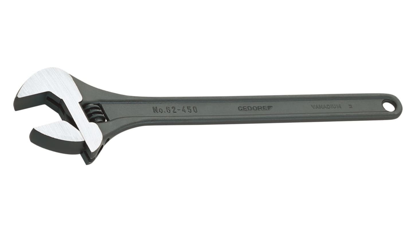 Gedore Adjustable Spanner, 610 mm Overall, 63mm Jaw Capacity, Metal Handle