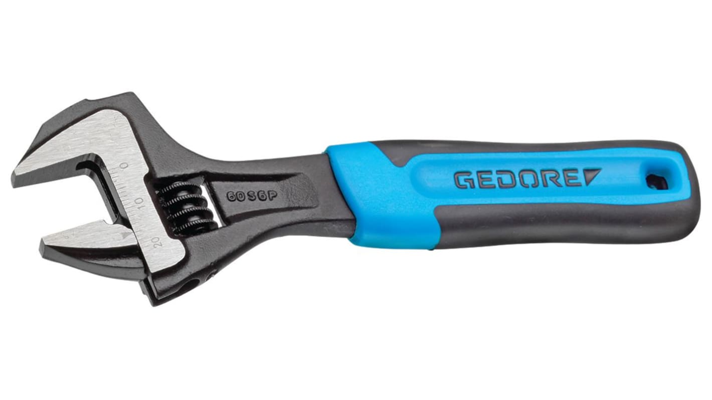 Gedore Adjustable Spanner, 206.5 mm Overall, 25mm Jaw Capacity, Plastic Handle