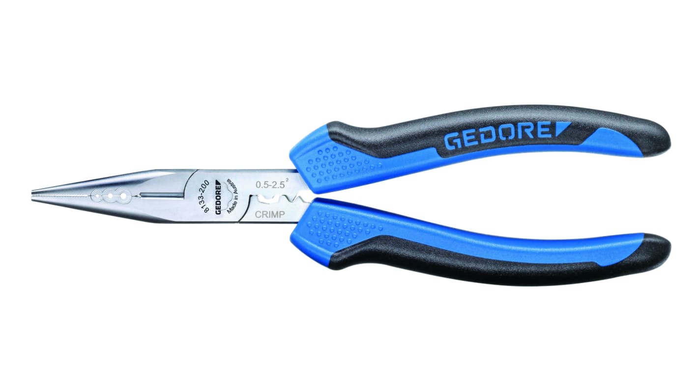 Gedore Pliers, 200 mm Overall, Straight Tip