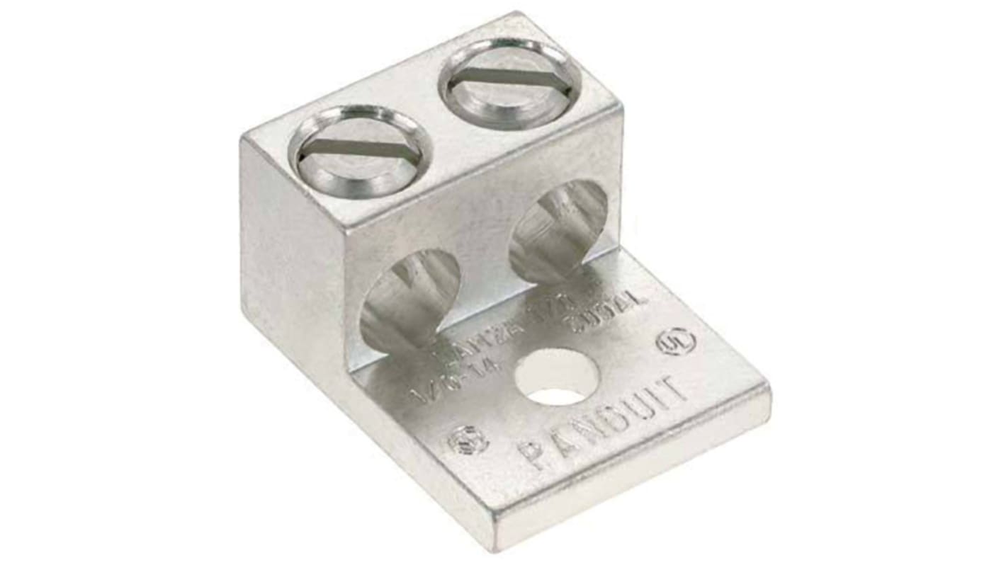 Panduit, LAM Uninsulated Ring Terminal, 1/4in Stud Size, Silver
