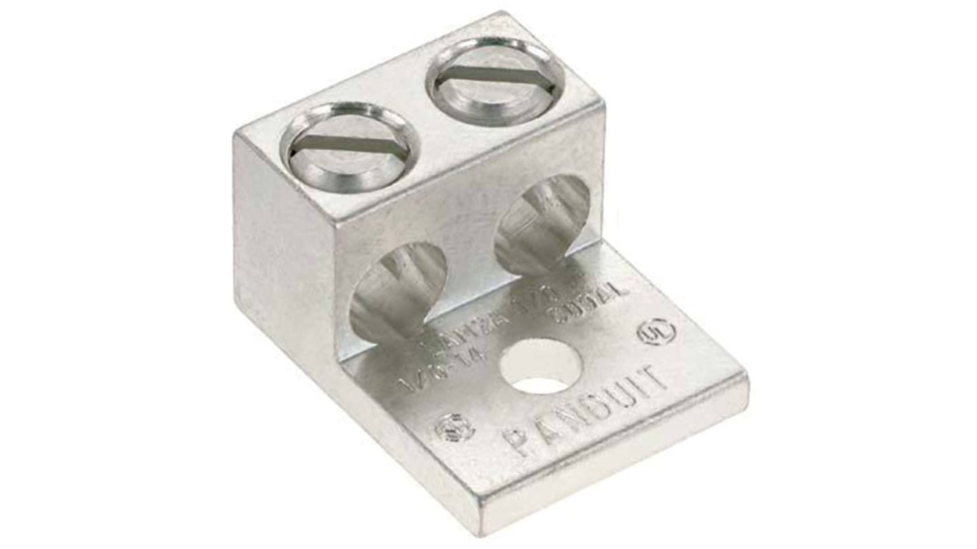 LAM2A1/0146Y Panduit, LAM Uninsulated Ring Terminal, 1/4in Stud Size, Silver RS
