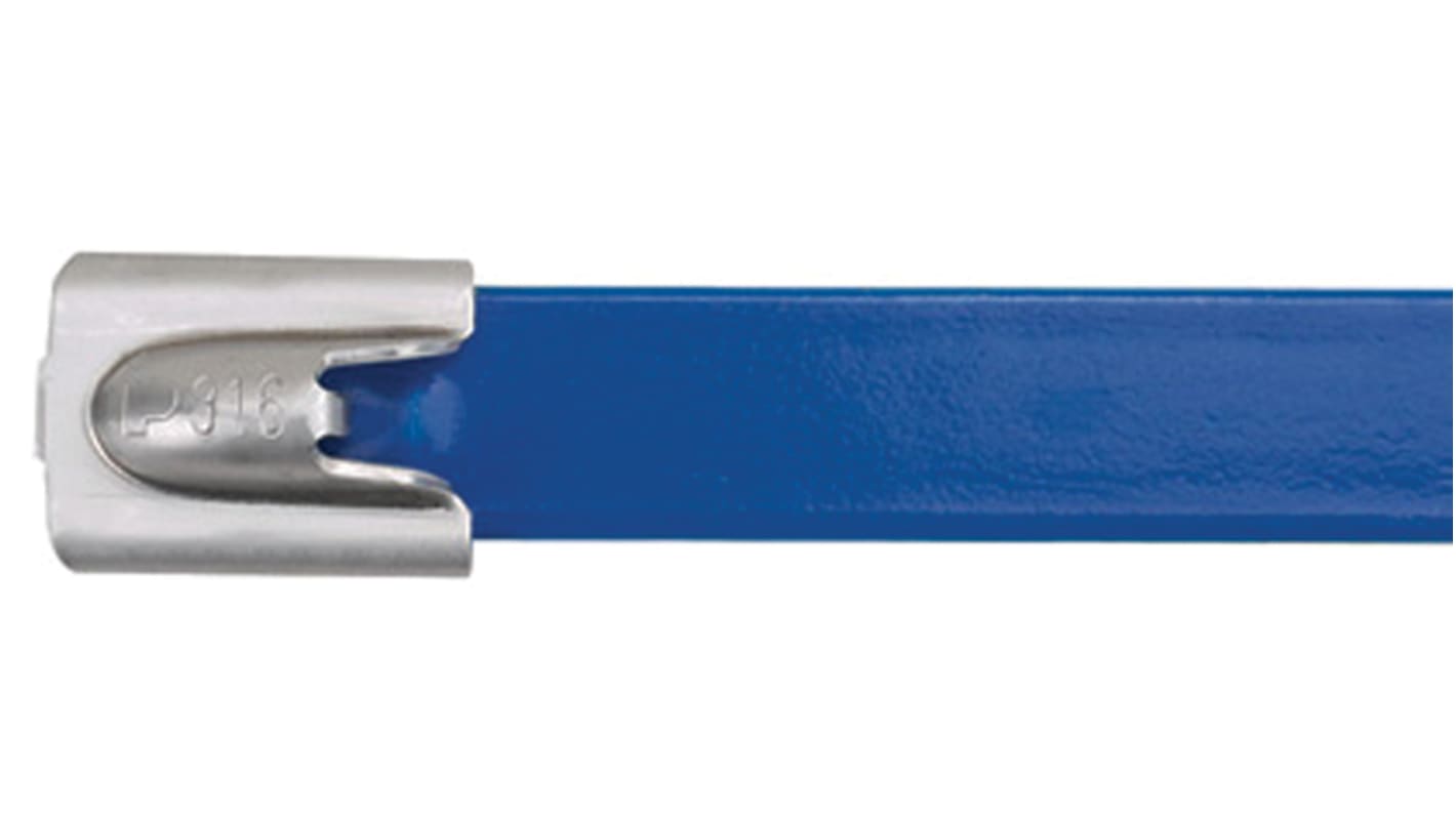 Panduit MLTFC Edelstahl Kabelbinder Kabelbinder mit Verriegelung Blau 7,9 mm x 521mm, 50 Stück