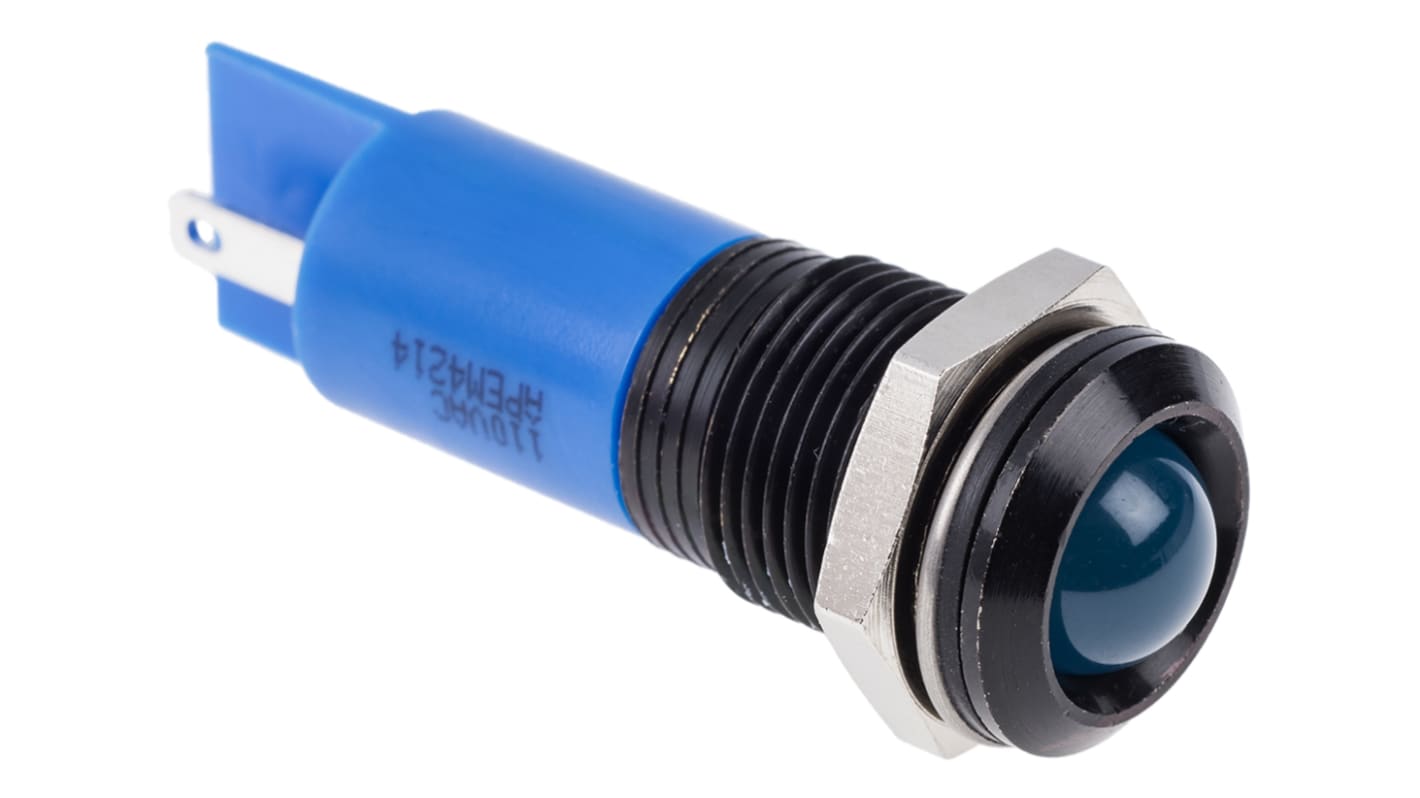 RS PRO Blue Panel Mount Indicator, 110V ac, 14mm Mounting Hole