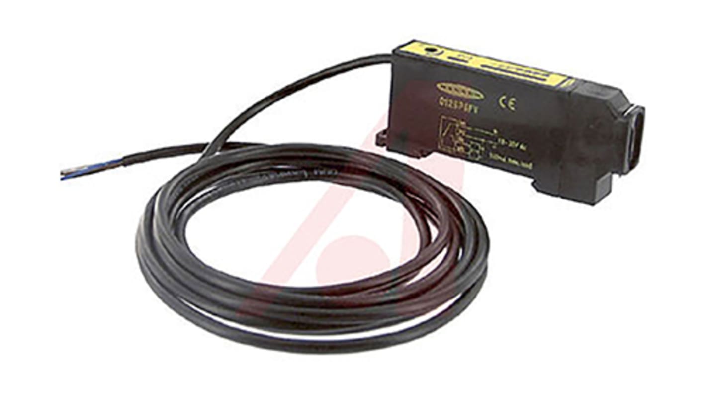 Sensor de fibra óptica de vidrio Banner con luz Rojo visible, salida PNP, 10 → 30 V dc, IP11