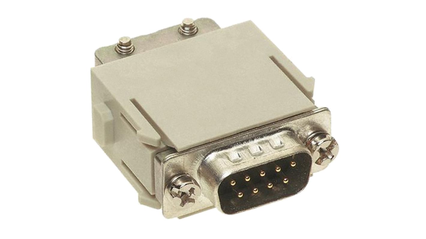 HARTING Heavy Duty Power Connector Module, 5A, Male, Han-Modular Series, 9 Contacts