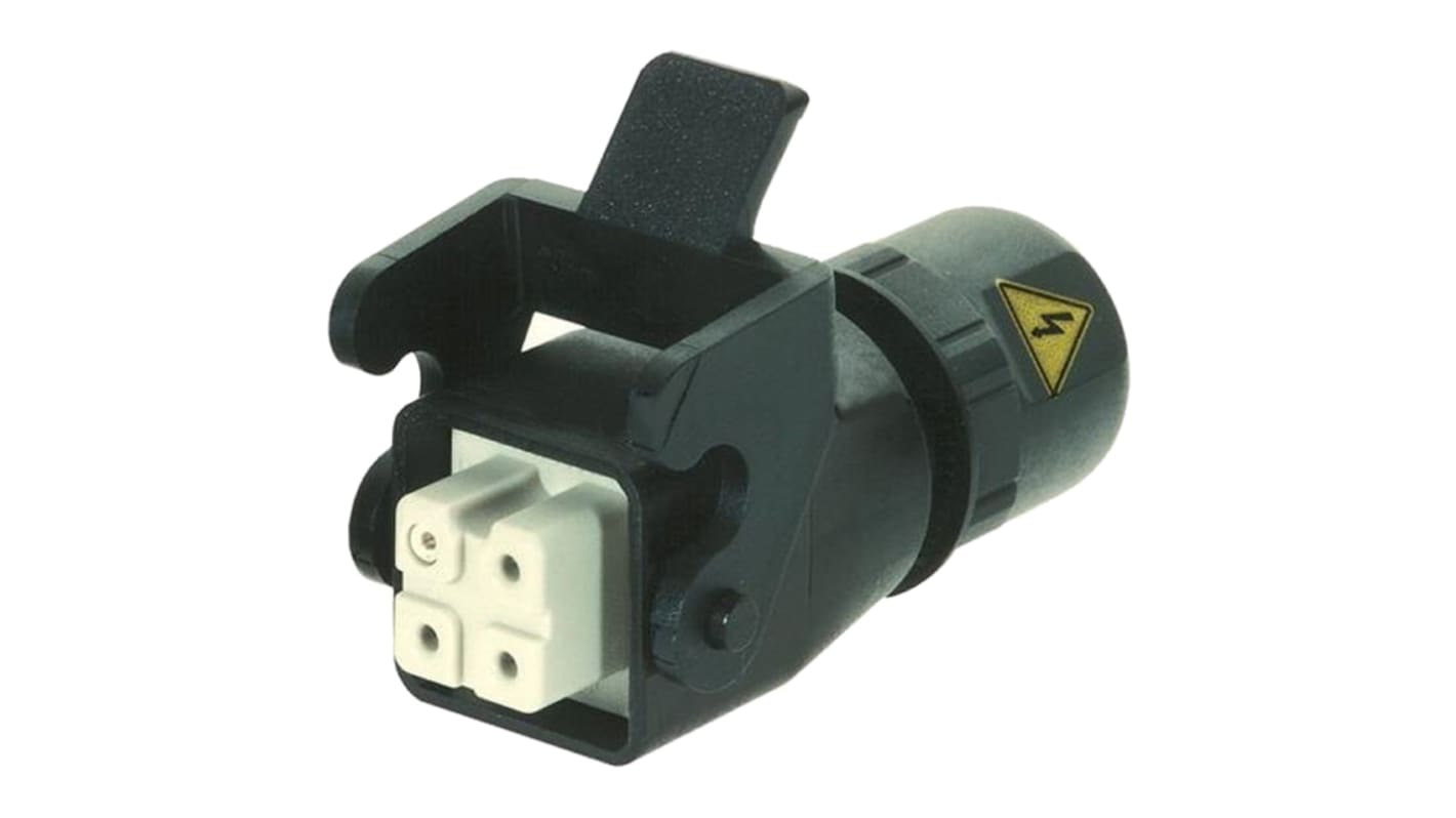 Conector de potencia Harting Han A Hembra de 3 vías, 400 V, 10A, IP67, Montaje de Cable