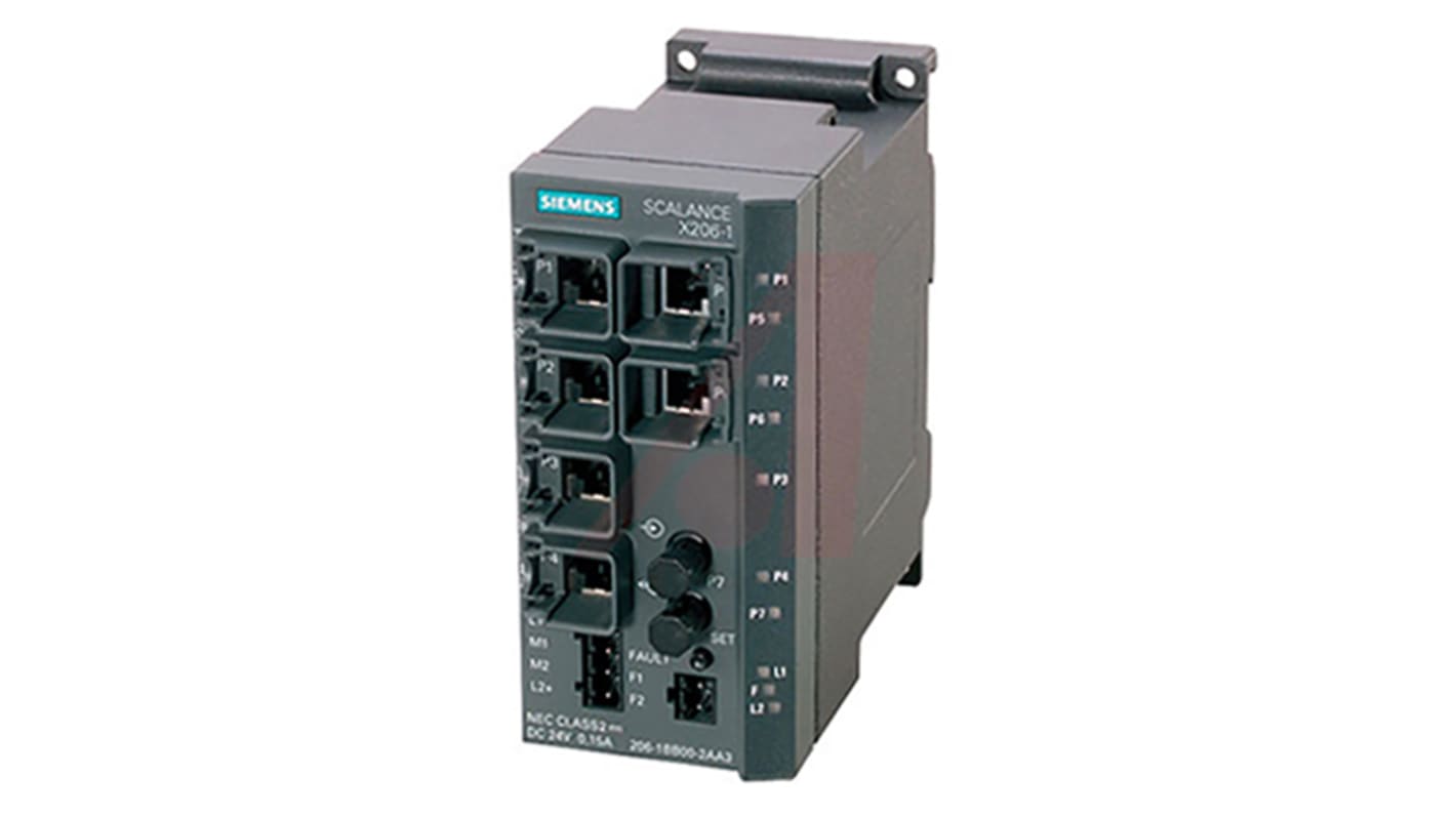 Siemens Ethernet-Switch, 6 x RJ45 / 10/100Mbit/s für DIN-Schienen, 24V dc