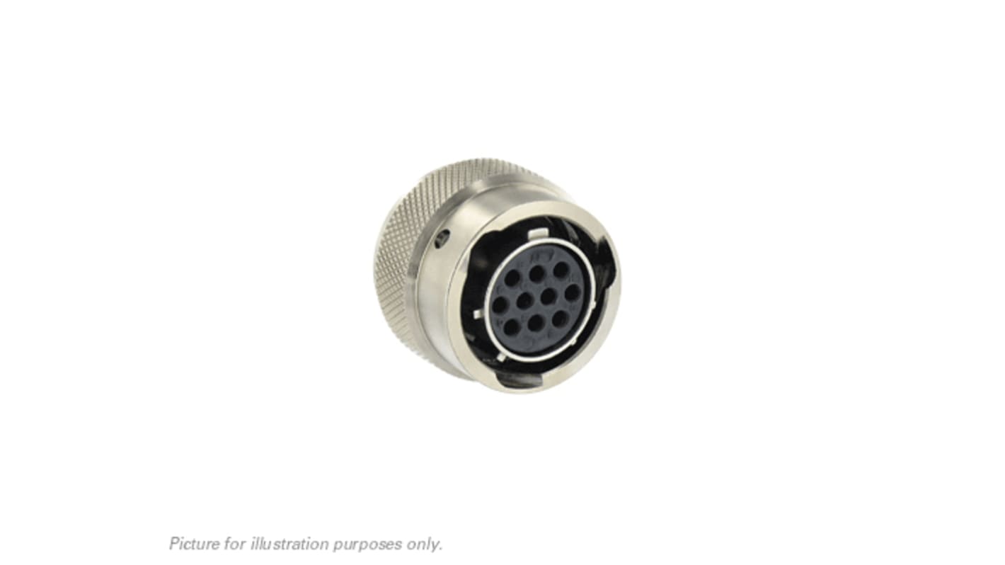 Conector circular Souriau Sunbank by Eaton hembra serie UT0W de 10 vías hembra, tamaño carcasa 12, montaje aéreo, IP68,