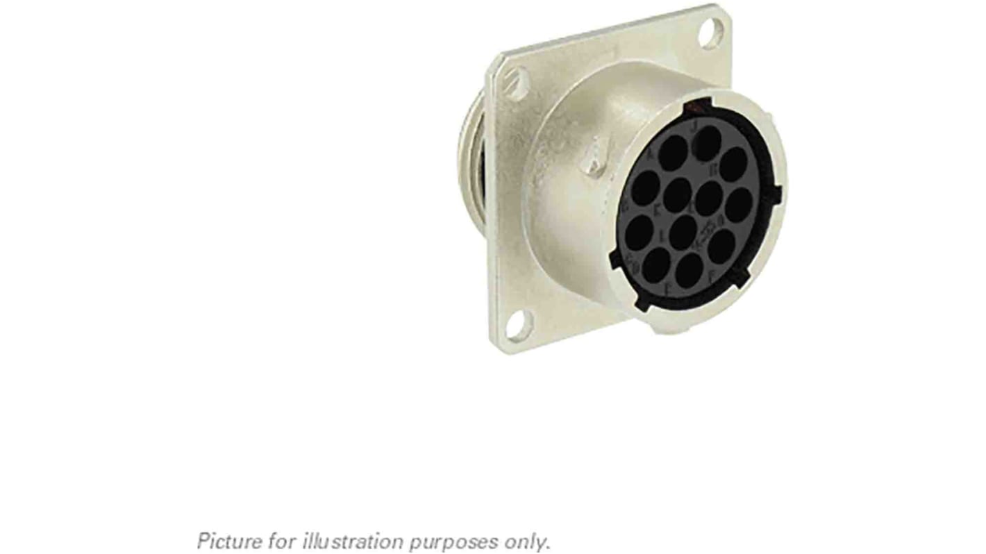 Souriau Sunbank by Eaton Circular Connector, 12 Contacts, Flange Mount, Plug, Female, IP68, IP69K, UT0 Series