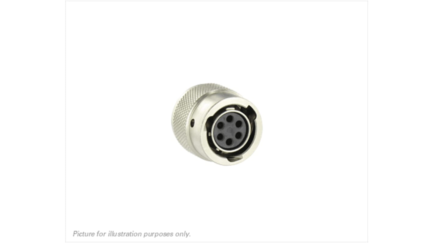 Conector circular Souriau Sunbank by Eaton hembra serie UT0W de 6 vías hembra, tamaño carcasa 10, montaje aéreo, IP68,