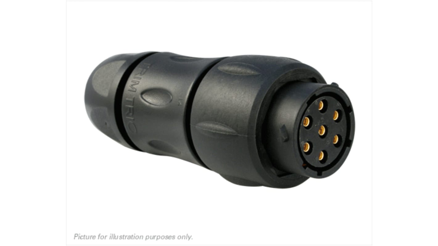 Conector circular Souriau Sunbank by Eaton hembra serie UTS de 8 vías hembra, tamaño carcasa 12, En línea, IP68, IP69K