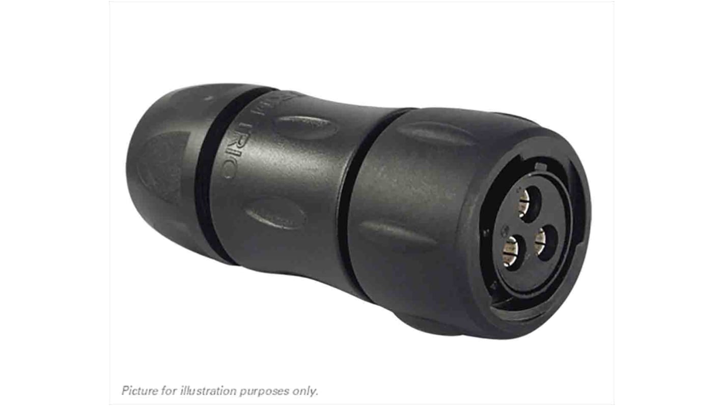 Conector circular Souriau hembra serie UTS de 3 vías hembra, tamaño carcasa 14, montaje aéreo, IP68, IP69K