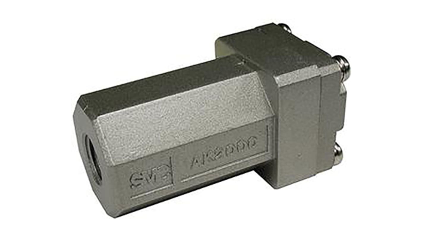 Valvola di non ritorno, SMC AK2000-N02, serie AK, ingresso Femmina NPT 1/4, uscita Femmina NPT 1/4, da 0.02 to 1 MPa max