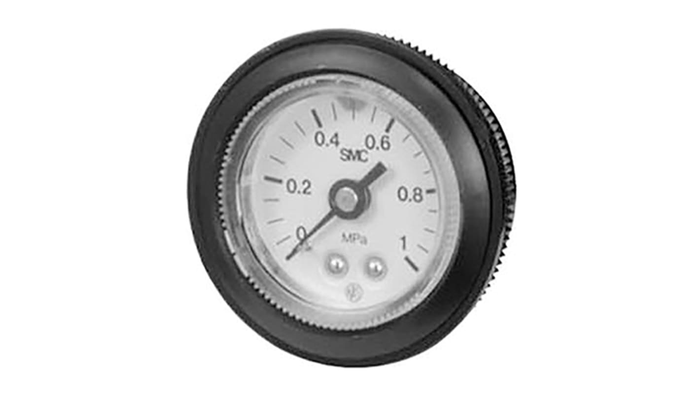 SMC Analogue Pressure Gauge 1MPa Back Entry, G46-10-01, 0MPa min.