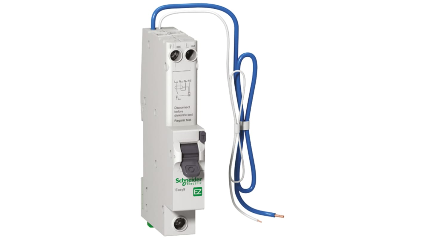 Schneider Electric RCBO, 50A Current Rating, 1P+N Poles, Type AB, Easy9 Range