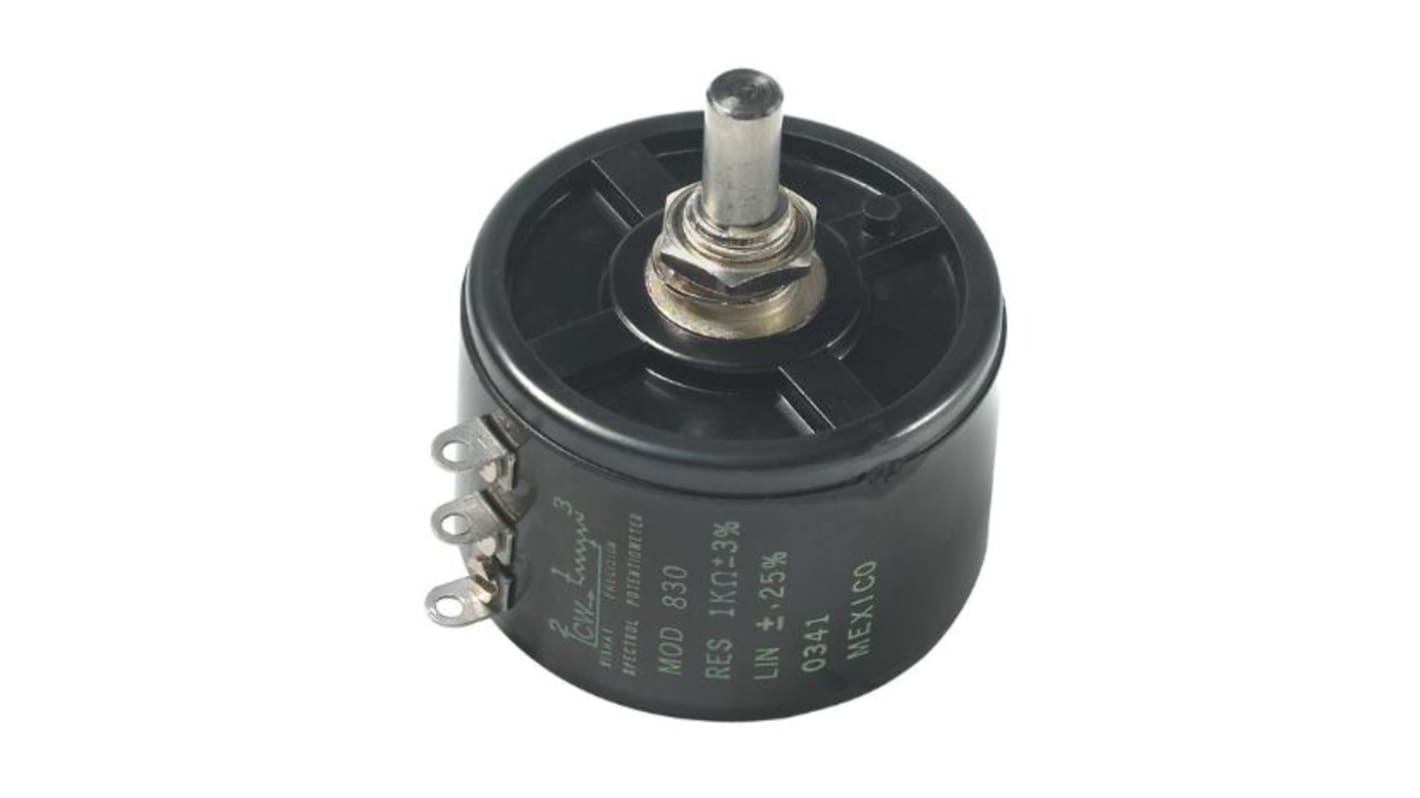 Vishay 830, Schraubmontage 3-Gang  Dreh Potentiometer 10kΩ ±3% / 3W , Schaft-Ø 6,35 mm