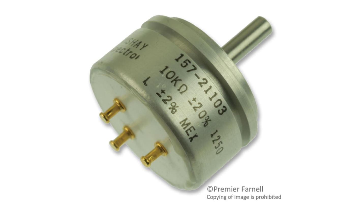 Vishay 157 Servo Montage  Dreh Potentiometer 10kΩ ±20% / 1W , Schaft-Ø 3,18 mm
