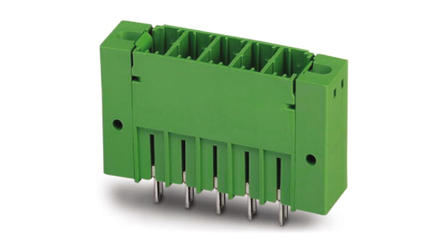 Phoenix Contact 7.62mm Pitch 5 Way Pluggable Terminal Block, Header, Solder Termination