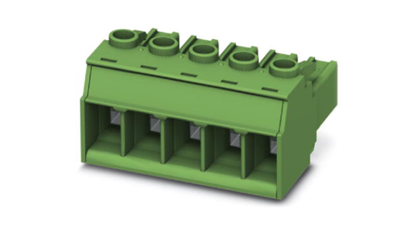 Borne enchufable para PCB Hembra Phoenix Contact de 8 vías, paso 7.62mm, 41A, terminación Tornillo