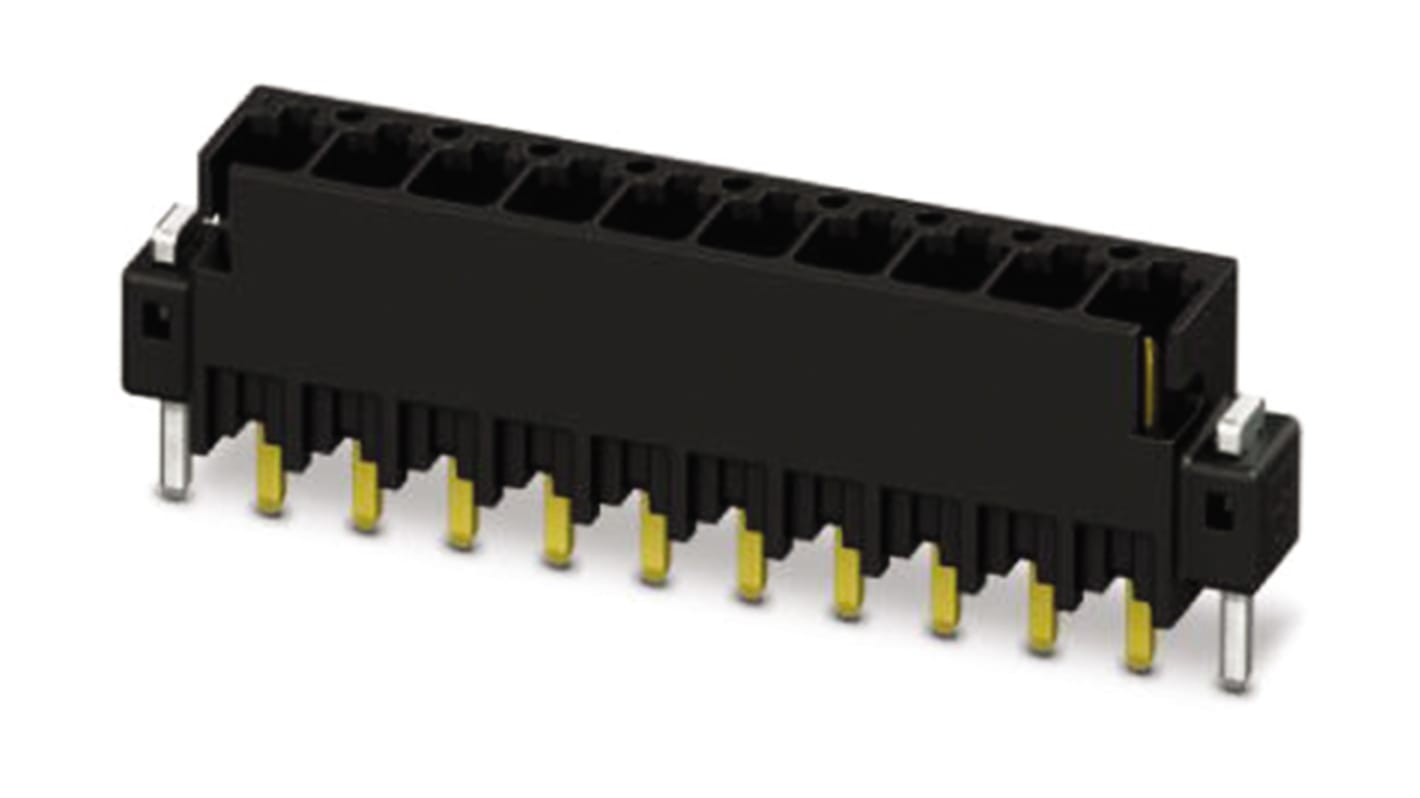 Conector macho para PCB Phoenix Contact serie MCV 0.5/10-G-2.54 P20 THR R56 de 10 vías, 1 fila, paso 2.54mm, para soldar