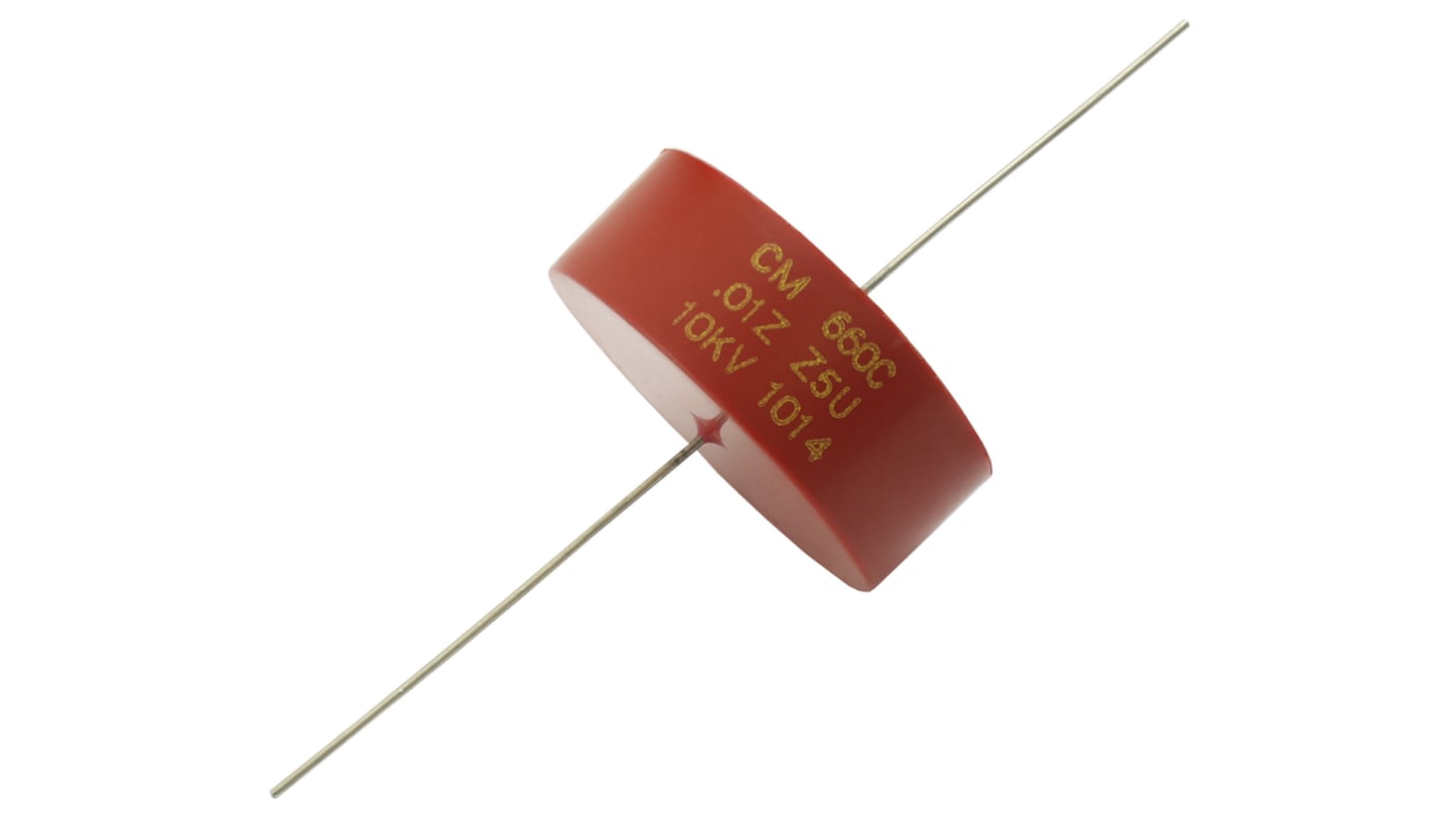 Vishay 660C Einschichtiger Keramikkondensator (SLCC), 3.3nF, 30kV dc, Z5U, Axial, -20 → +80%, 37 (Dia.) x 20mm