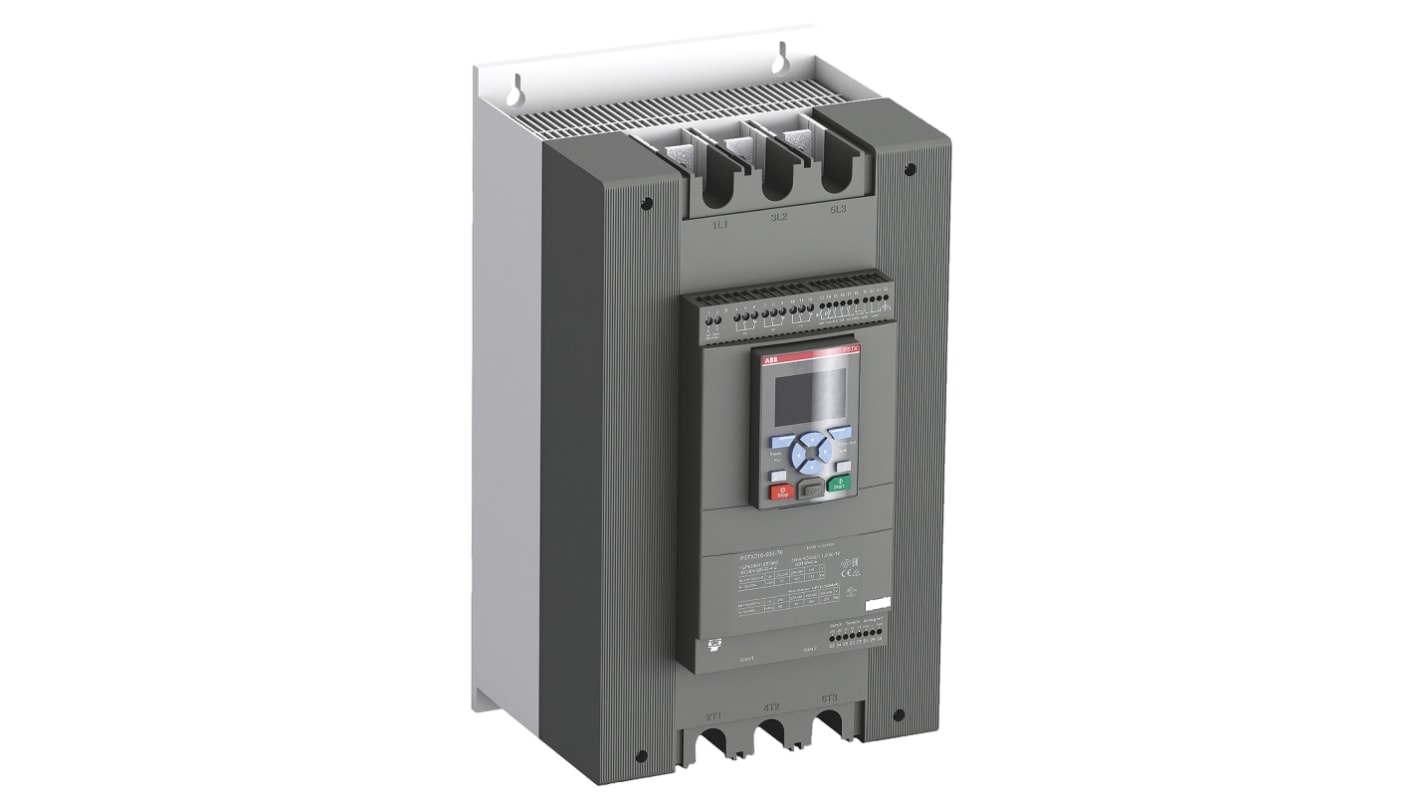 Avviatore soft-start ABB, 3 fasi, 132 kW (in linea), 250 kW (triangolo interno), 208 → 600 V c.a., IP00, IP20