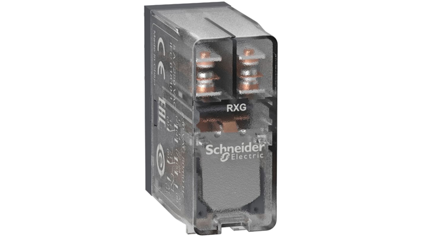 Schneider Electric Plug In Power Relay, 230V ac Coil, 5A Switching Current, DPDT