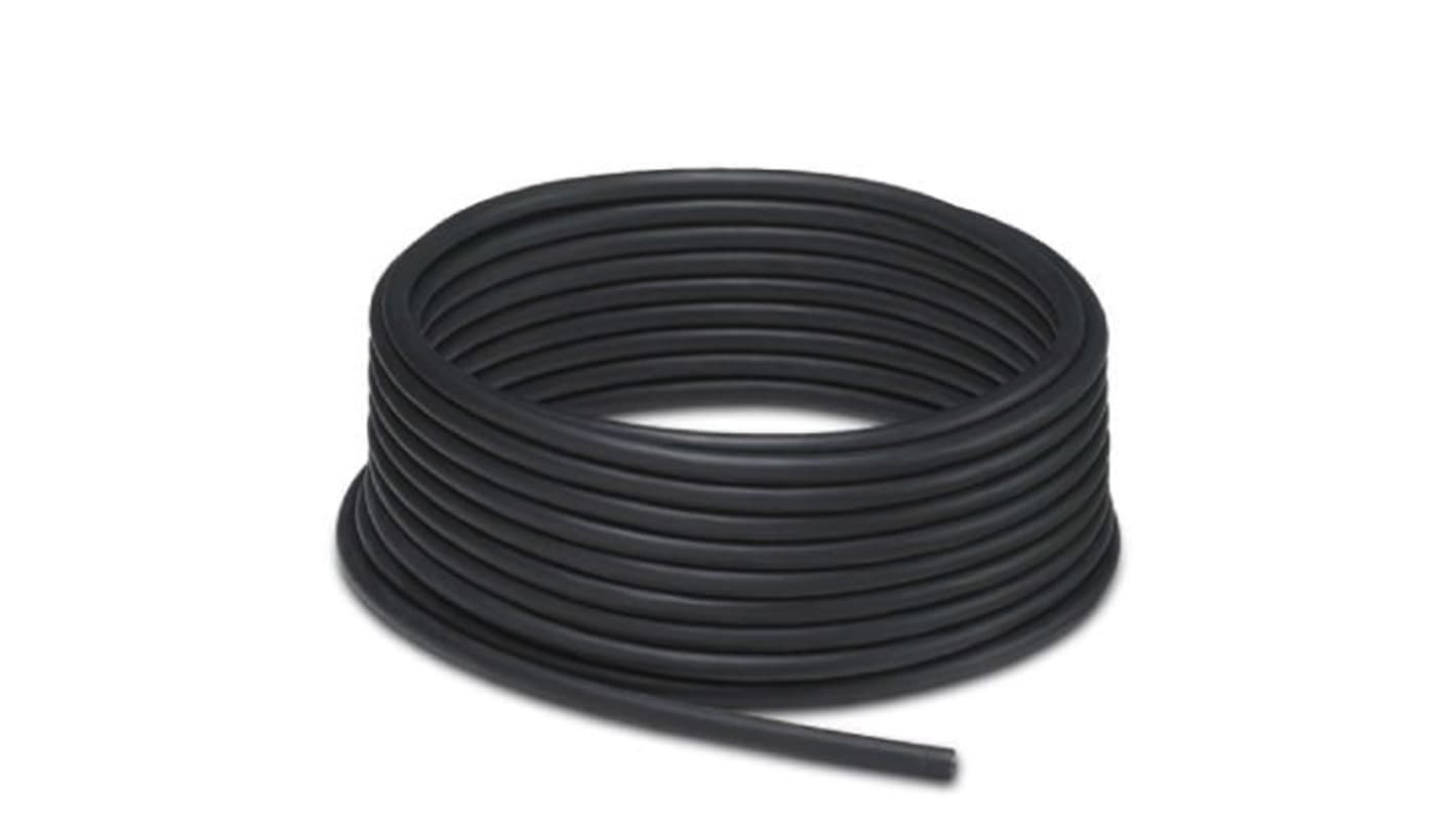Phoenix Contact SAC-4P-100.0-186/0.75 Data Cable, 4 Cores, 0.75 mm², 100m, Black PUR Sheath, 18 AWG