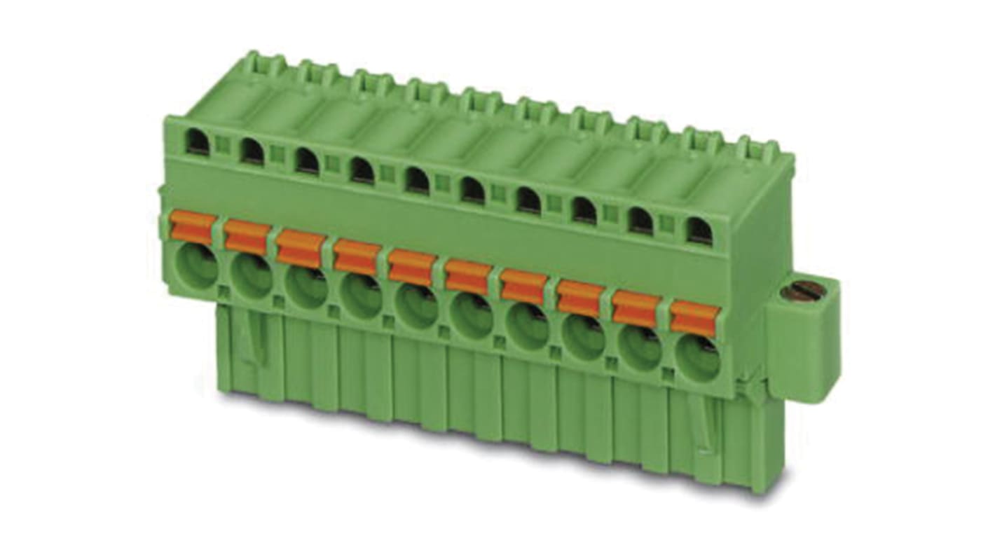 Phoenix Contact 5mm Pitch 7 Way Pluggable Terminal Block, Plug, Spring Cage Termination