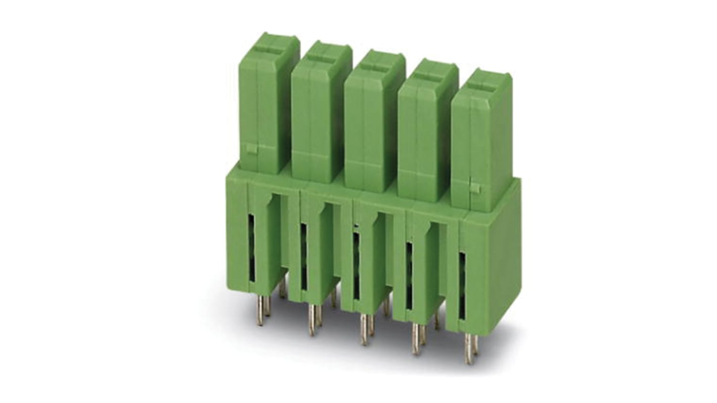 Phoenix Contact 7.62mm Pitch 8 Way Pluggable Terminal Block, Inverted Header, Through Hole, Solder Termination