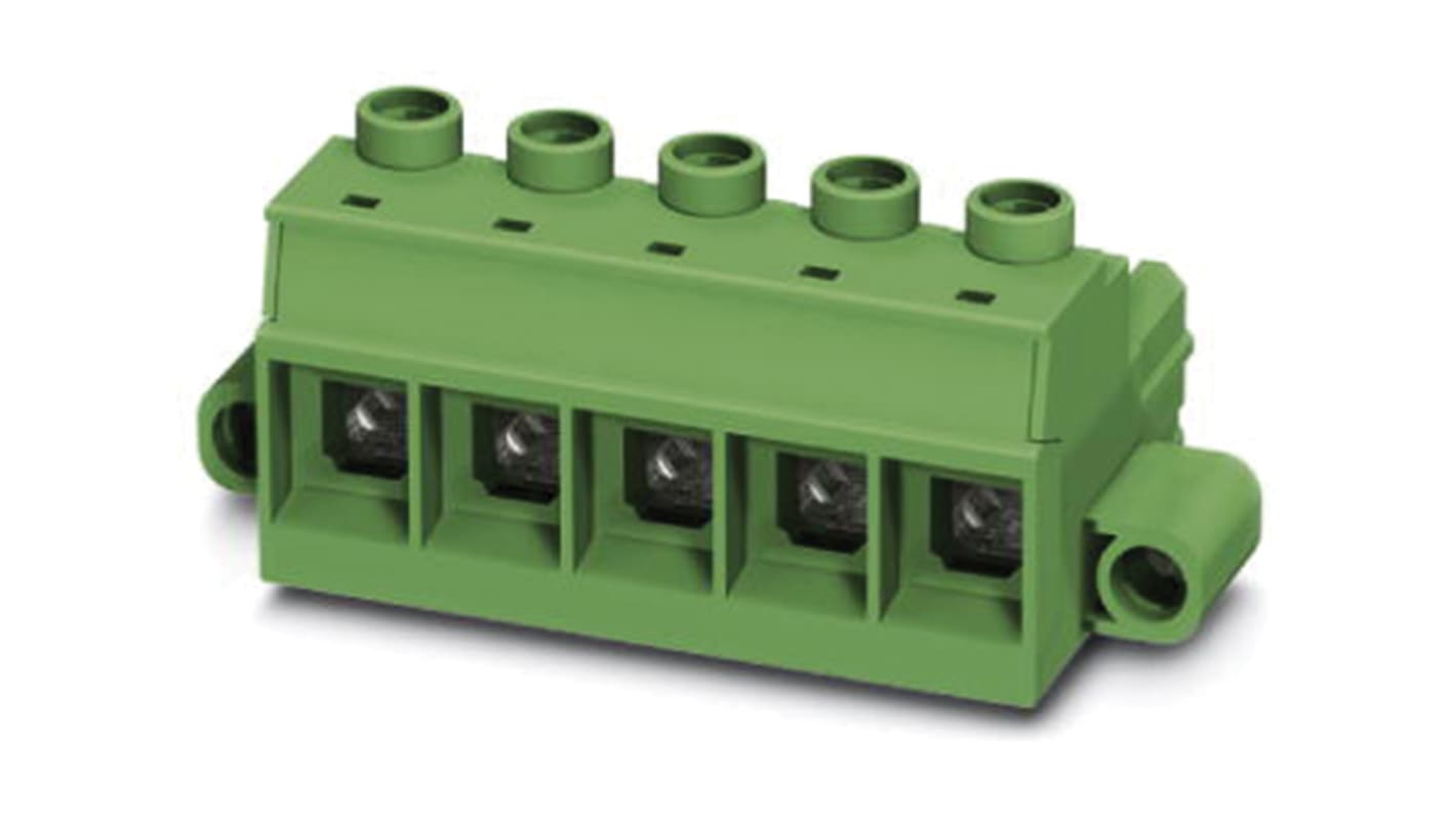 1762628 Phoenix Contact 15mm Pitch 5 Way Pluggable Terminal Block, Plug, Screw Termination RS
