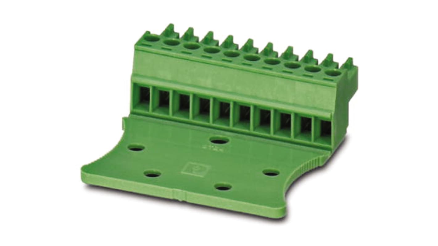Phoenix Contact 3.5mm Pitch 10 Way Pluggable Terminal Block, Plug, Cable Mount, Screw Termination