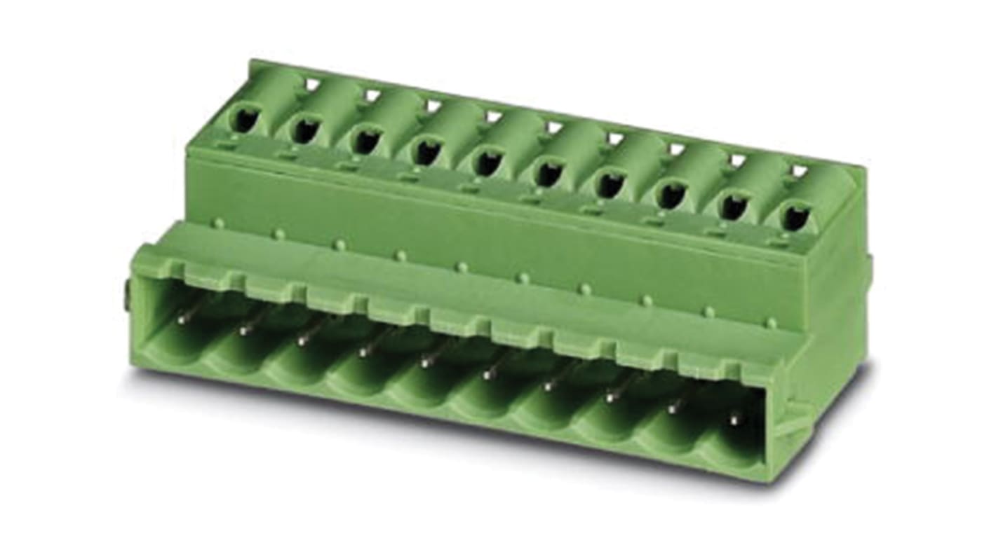 Phoenix Contact 5mm Pitch 15 Way Pluggable Terminal Block, Inverted Plug, Cable Mount, Spring Cage Termination