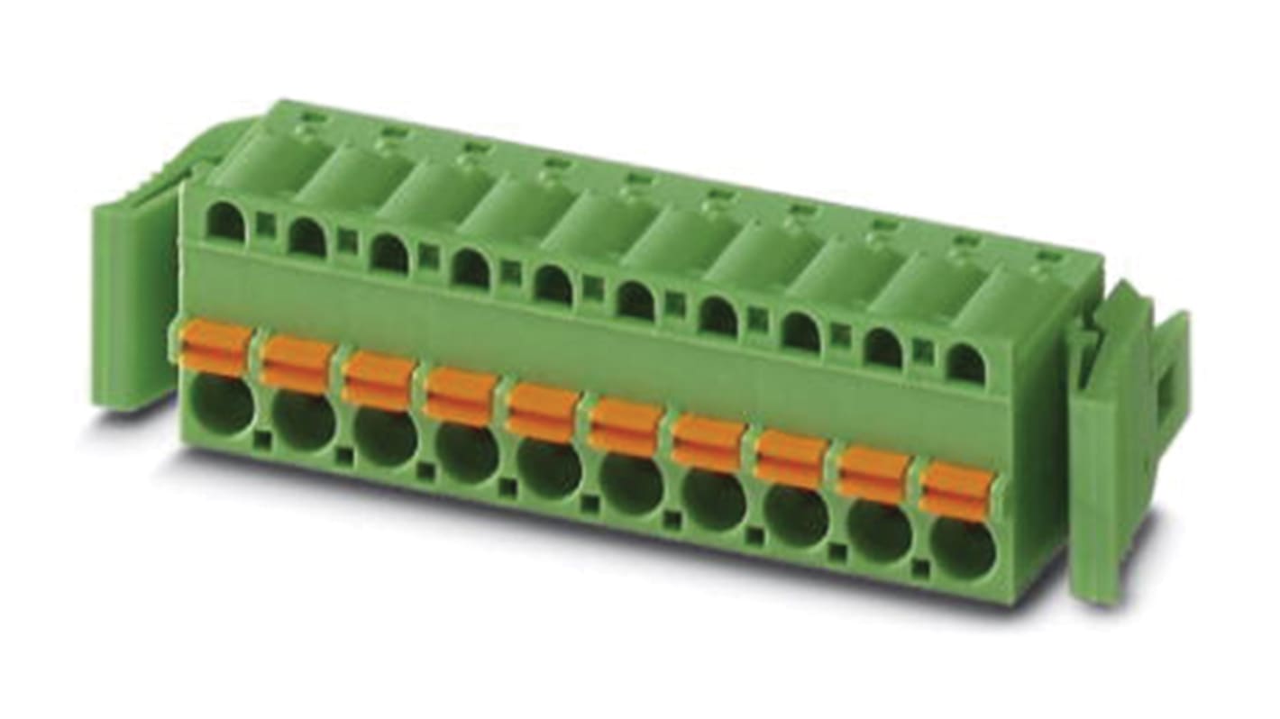 Phoenix Contact 5mm Pitch 6 Way Pluggable Terminal Block, Plug, Spring Cage Termination