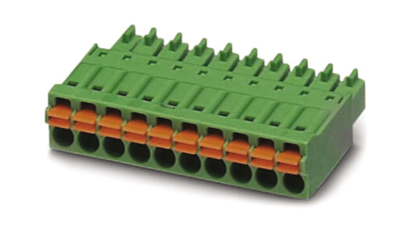 Phoenix Contact 3.5mm Pitch 11 Way Pluggable Terminal Block, Plug, Cable Mount, Spring Cage Termination