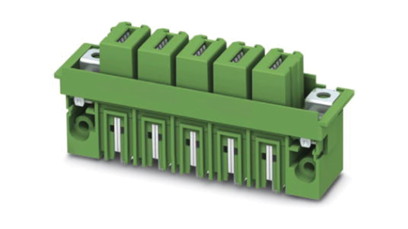 Borne enchufable para PCB Phoenix Contact serie DFK-IPCV 35 HC/ 2-GF-15.00 de 2 vías, paso 15.0mm, para soldar