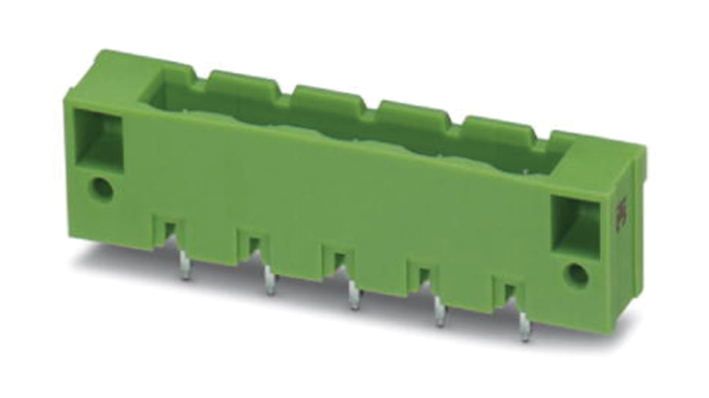 Phoenix Contact 7.62mm Pitch 3 Way Pluggable Terminal Block, Header, Through Hole, Solder Termination